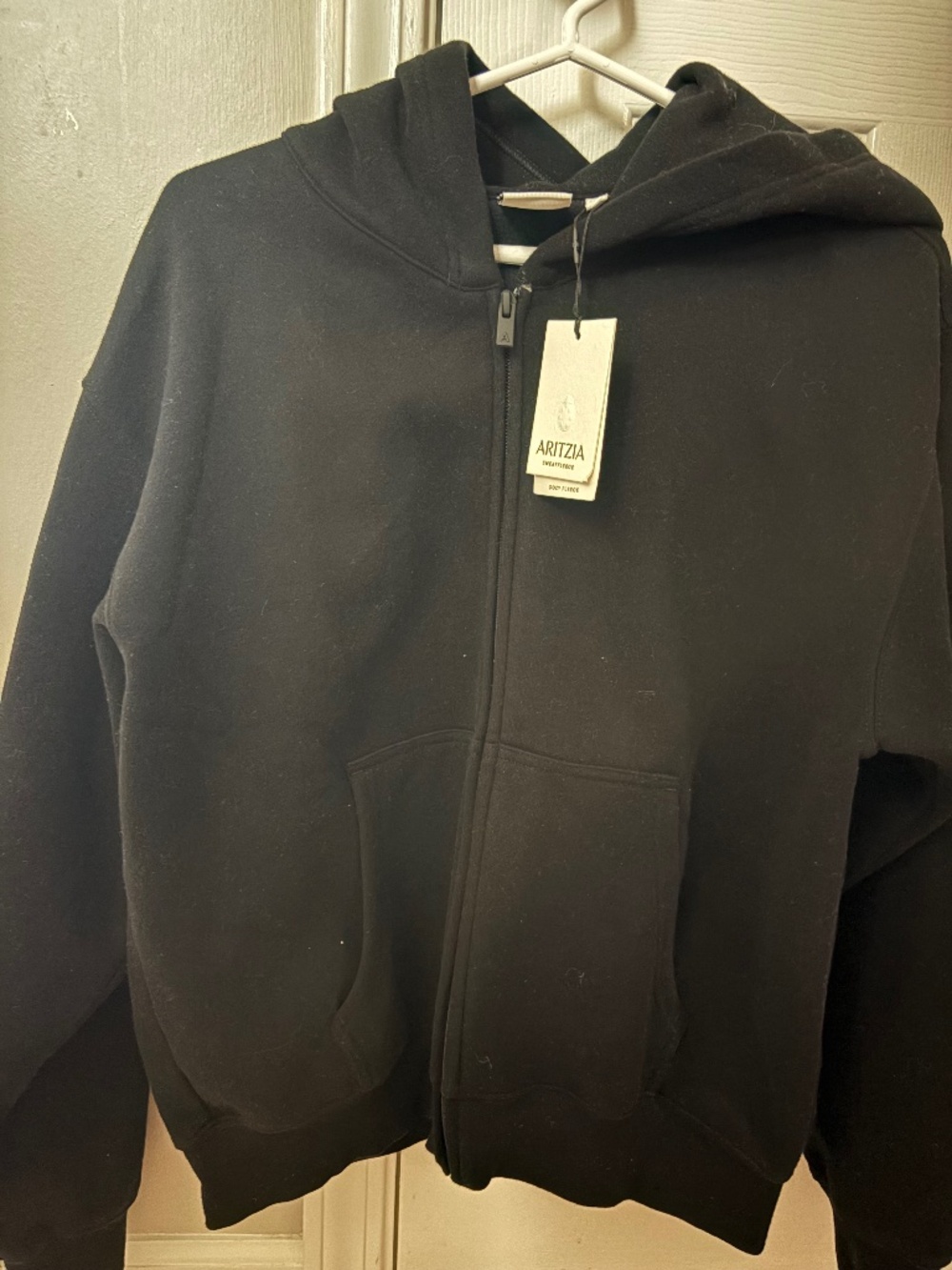 Aritzia Black Zip-Up Hooded Jacket